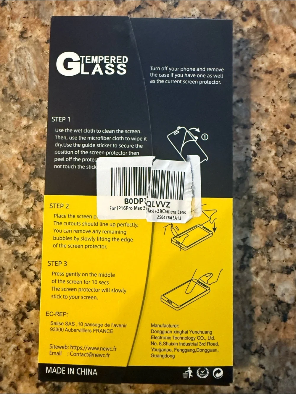 New C 9 H Tempered Glass for iPhone 16 pro max.